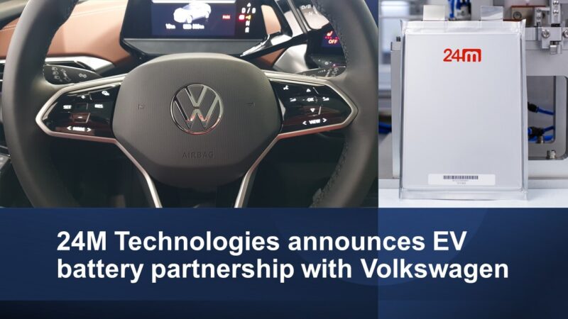 24 M Technologies announces EV battery partnership with Volkswagen